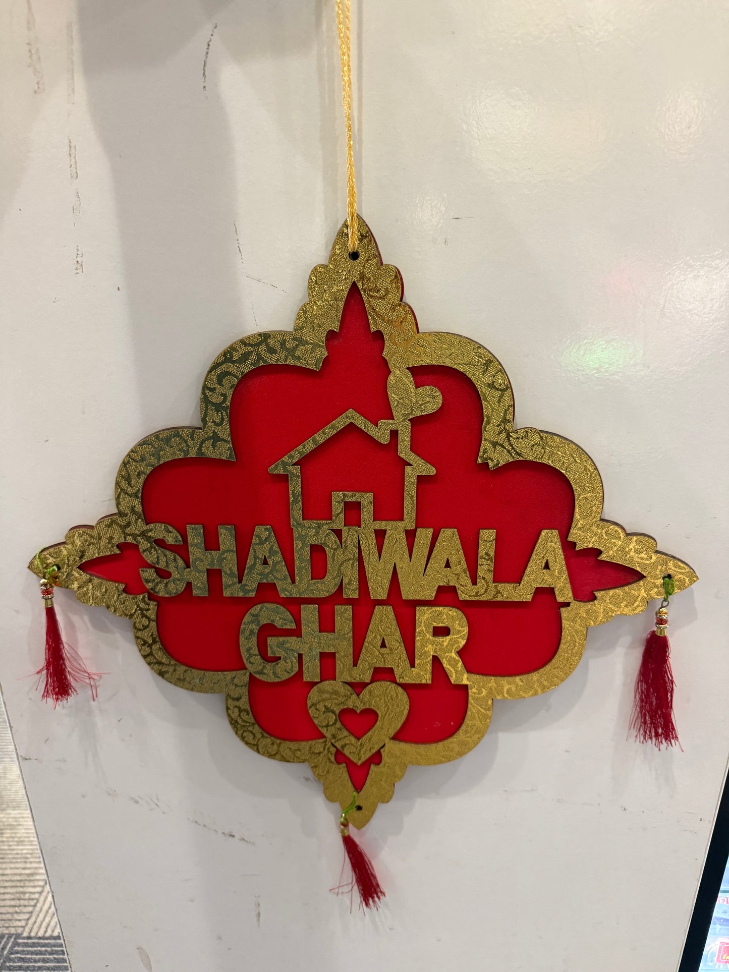 Shadi Wala Ghar Banner Board Indian Wedding Decorations Item-16inch