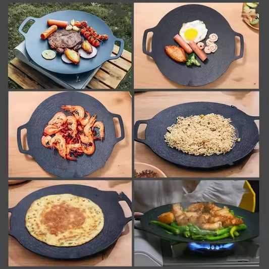 Portable Barbeque Plate - Round - Non Stick 34CM