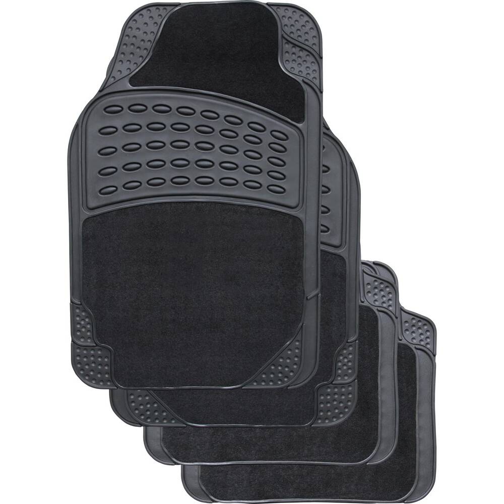 Car Floor Mats - Set of 4, Black
