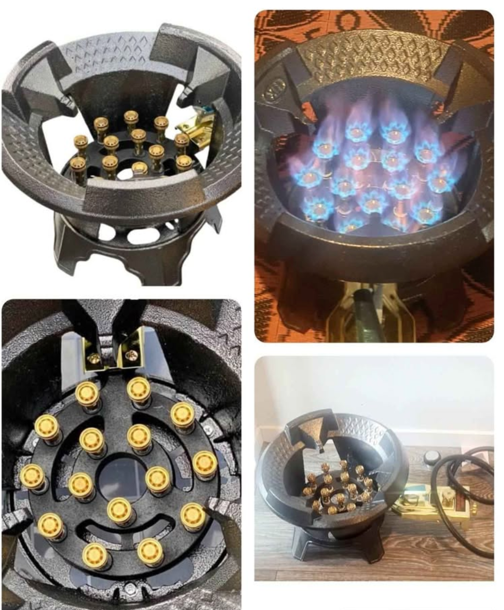 High Pressure 15-Pin Gas Burner Stove WITH HOSE AND REGULATOR