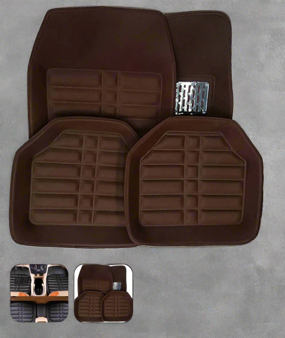 CAR MAT 5 PCS BUCKETED BLACK