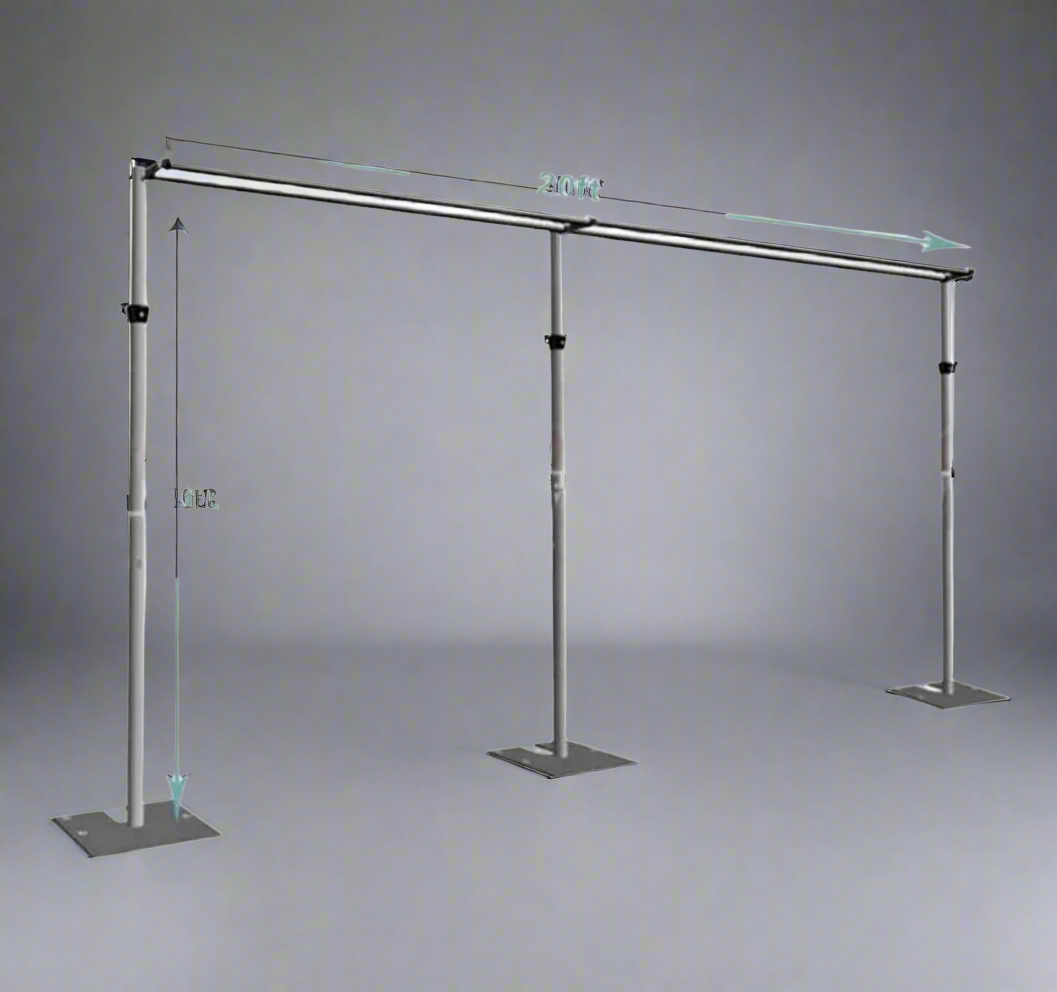 Commercial Heavy Duty Double Pole Aluminum Backdrop Stand 6x3m