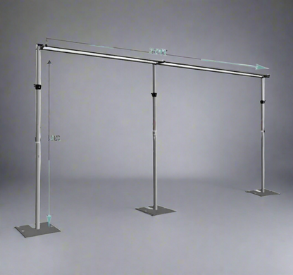 Commercial Heavy Duty Double Pole Aluminum Backdrop Stand 6x3m