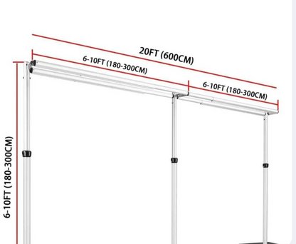 Commercial Heavy Duty Double Pole Aluminum Backdrop Stand 6x3m