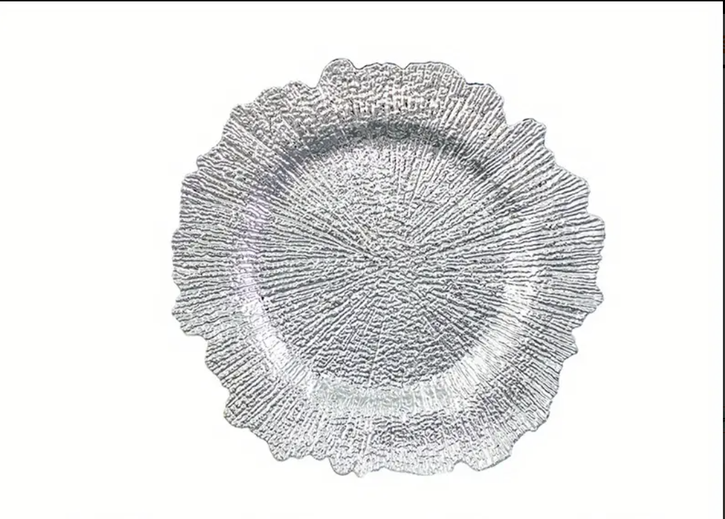 CHARGER PLATES 6PCS SET SILVER 31CM