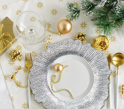 CHARGER PLATES 6PCS SET SILVER 31CM