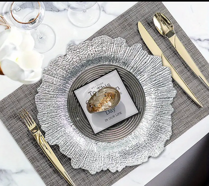 CHARGER PLATES 6PCS SET SILVER 31CM