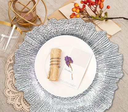 CHARGER PLATES 6PCS SET SILVER 31CM