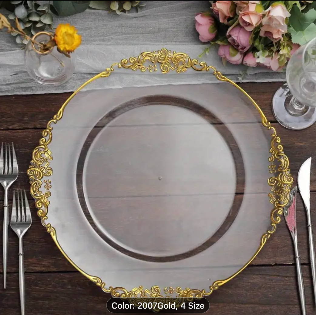 CHARGER PLATES 6PCS SET GOLD 31CM