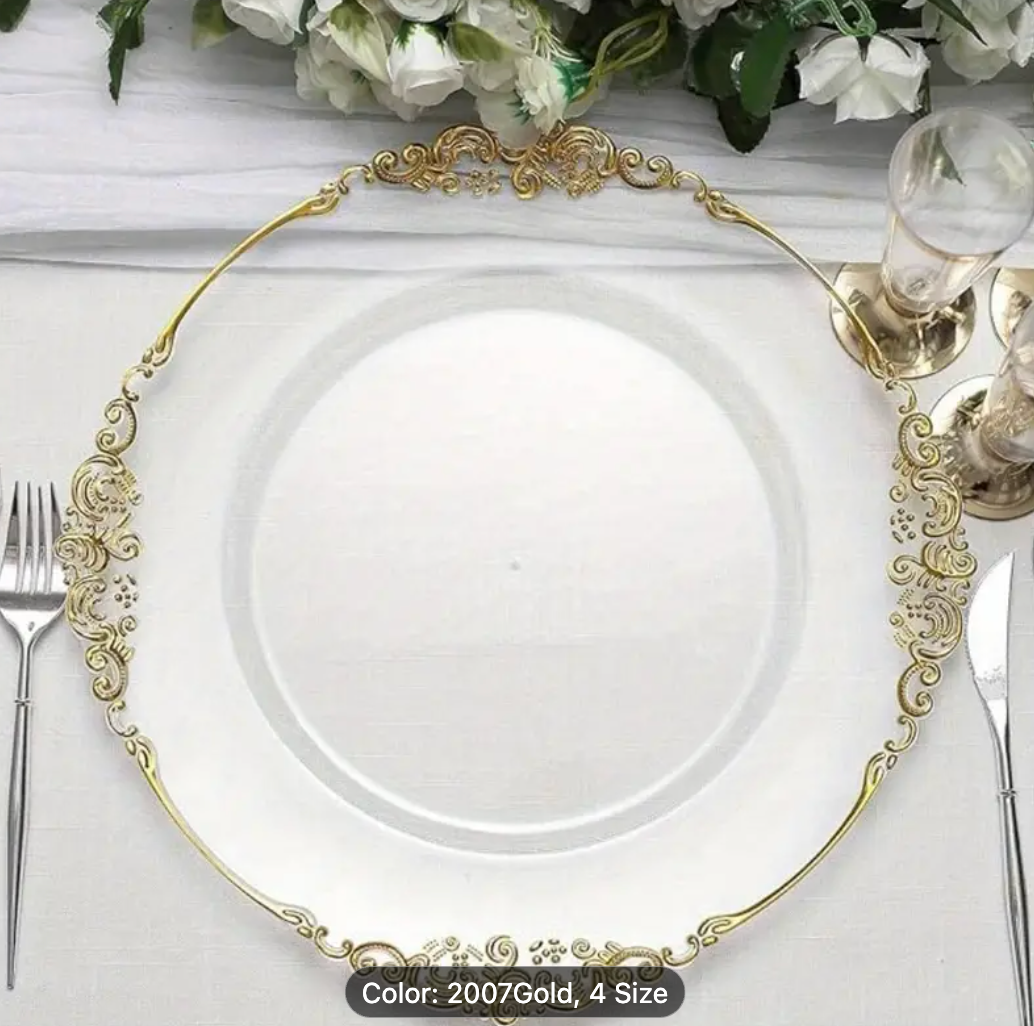 CHARGER PLATES 6PCS SET GOLD 31CM