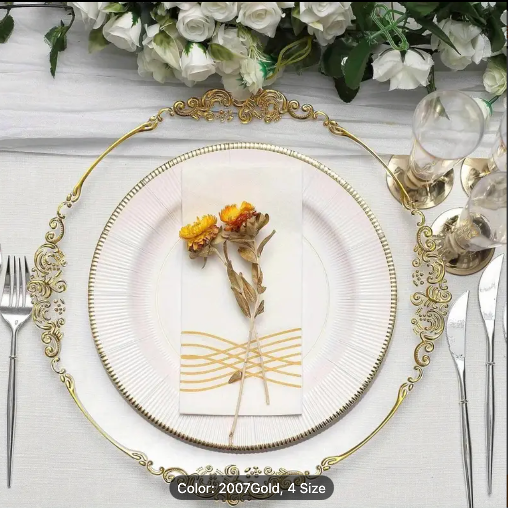 CHARGER PLATES 6PCS SET GOLD 31CM