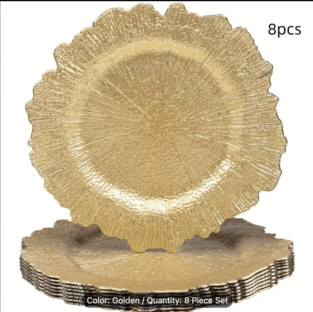 CHARGER PLATES 6PCS SET GOLD 31CM