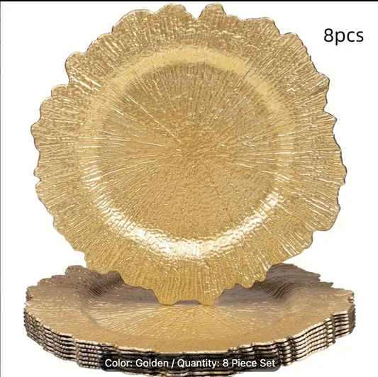 CHARGER PLATES 6PCS SET GOLD 31CM