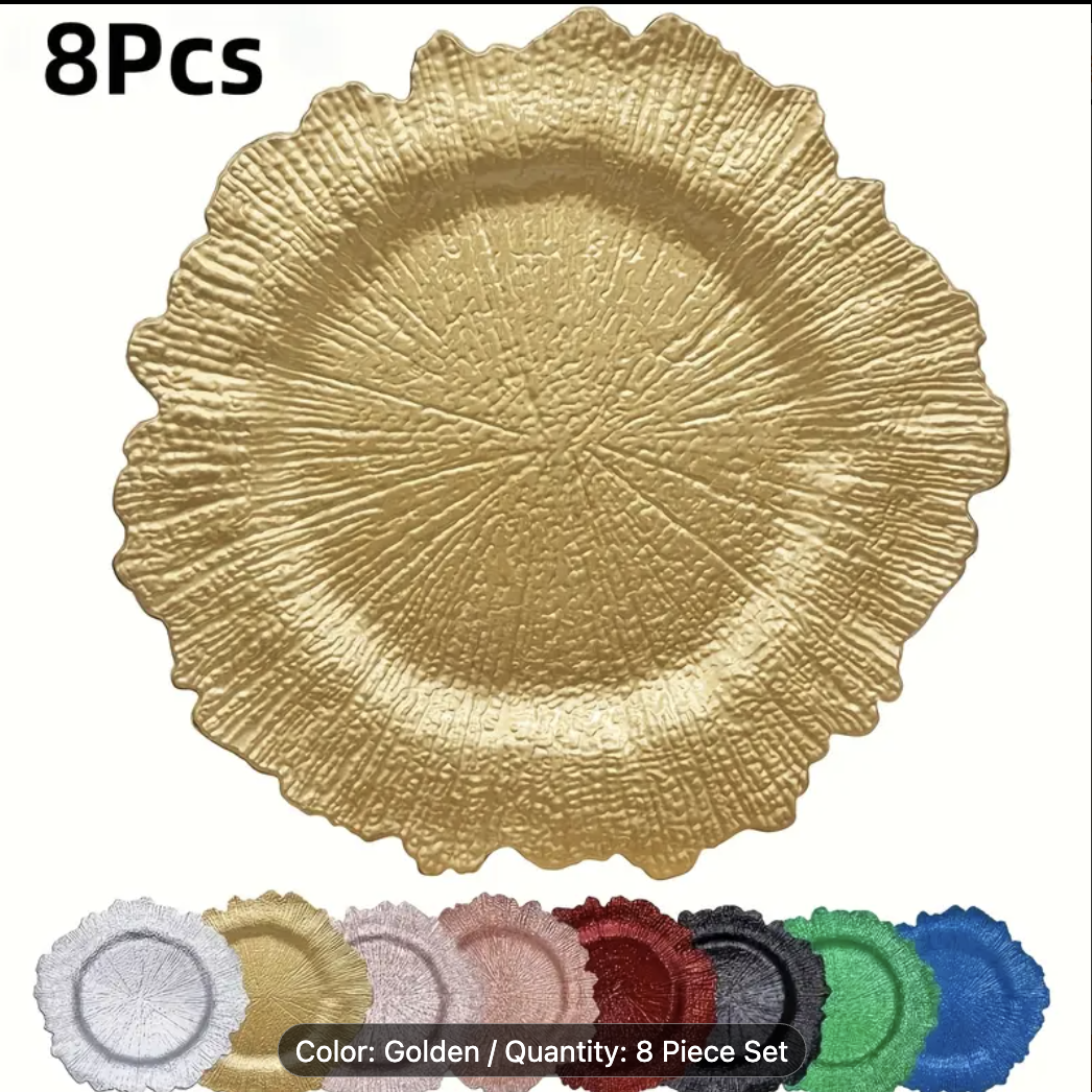 CHARGER PLATES 6PCS SET GOLD 31CM