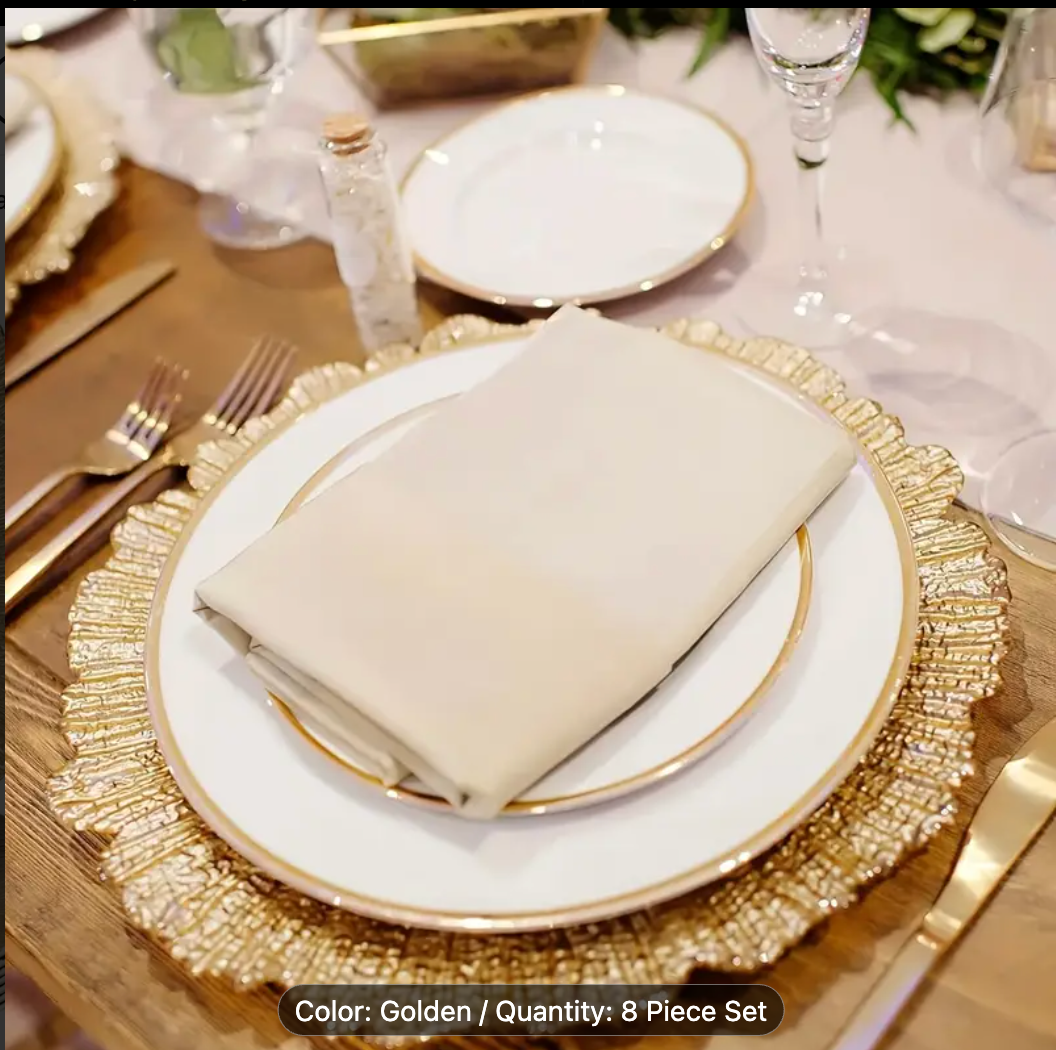 CHARGER PLATES 6PCS SET GOLD 31CM