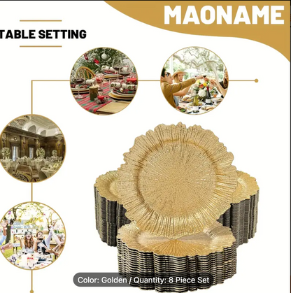 CHARGER PLATES 6PCS SET GOLD 31CM