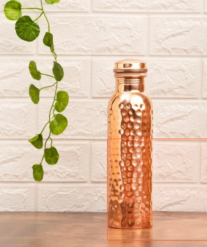 COPPER BOTTLE HAMMERED 900ML