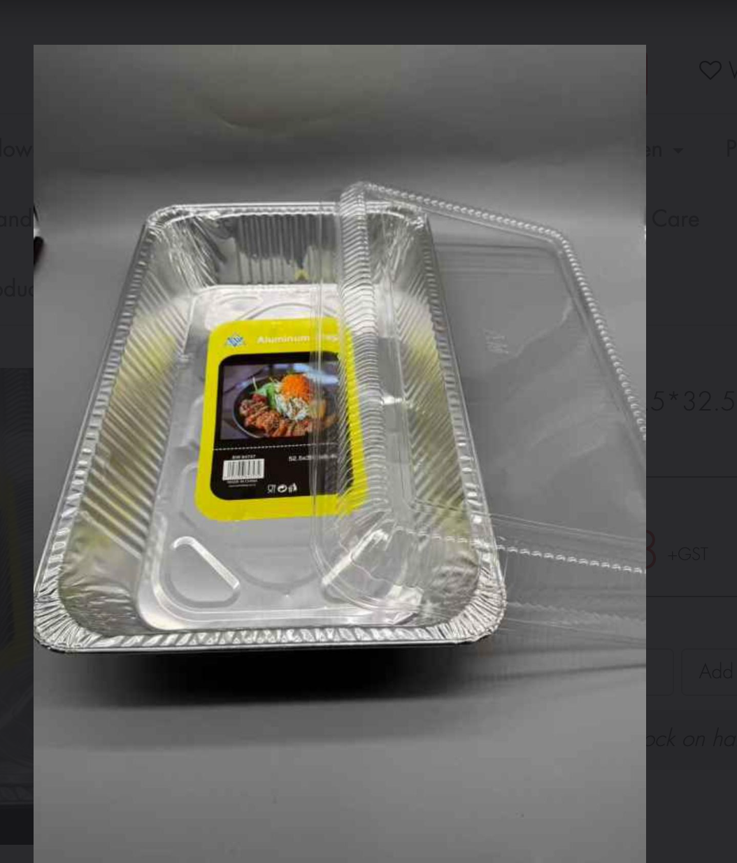 Foil tray with lid LARGE 52.5/32.5/8.4CM