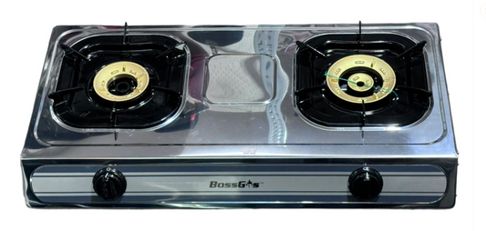 Stainless Steel Double Gas Burner Gas Stove indoor and outdoor use Table Top 2 Wok Burner Hob