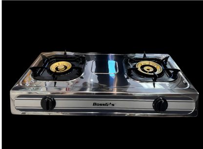 Stainless Steel Double Gas Burner Gas Stove indoor and outdoor use Table Top 2 Wok Burner Hob