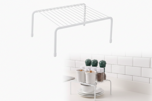 White Heavy Duty Metal Kitchen Cabinet Shelf Organizer