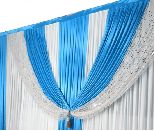 3m x 6m Swag with 3 pcs drape with sequin