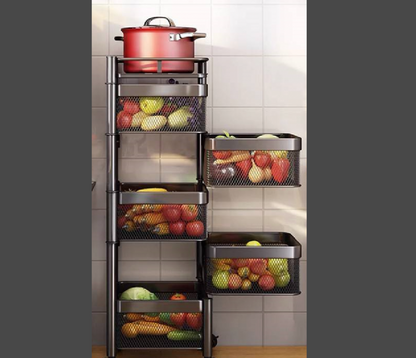 5 Tier Basket Trolley square