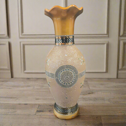 Elegant Vase White Gold 'n Rose Pink
