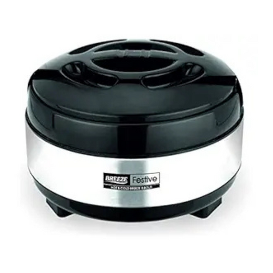 BREEZE Stainless Steel Casserole 5000, 3.7 Liters, Black