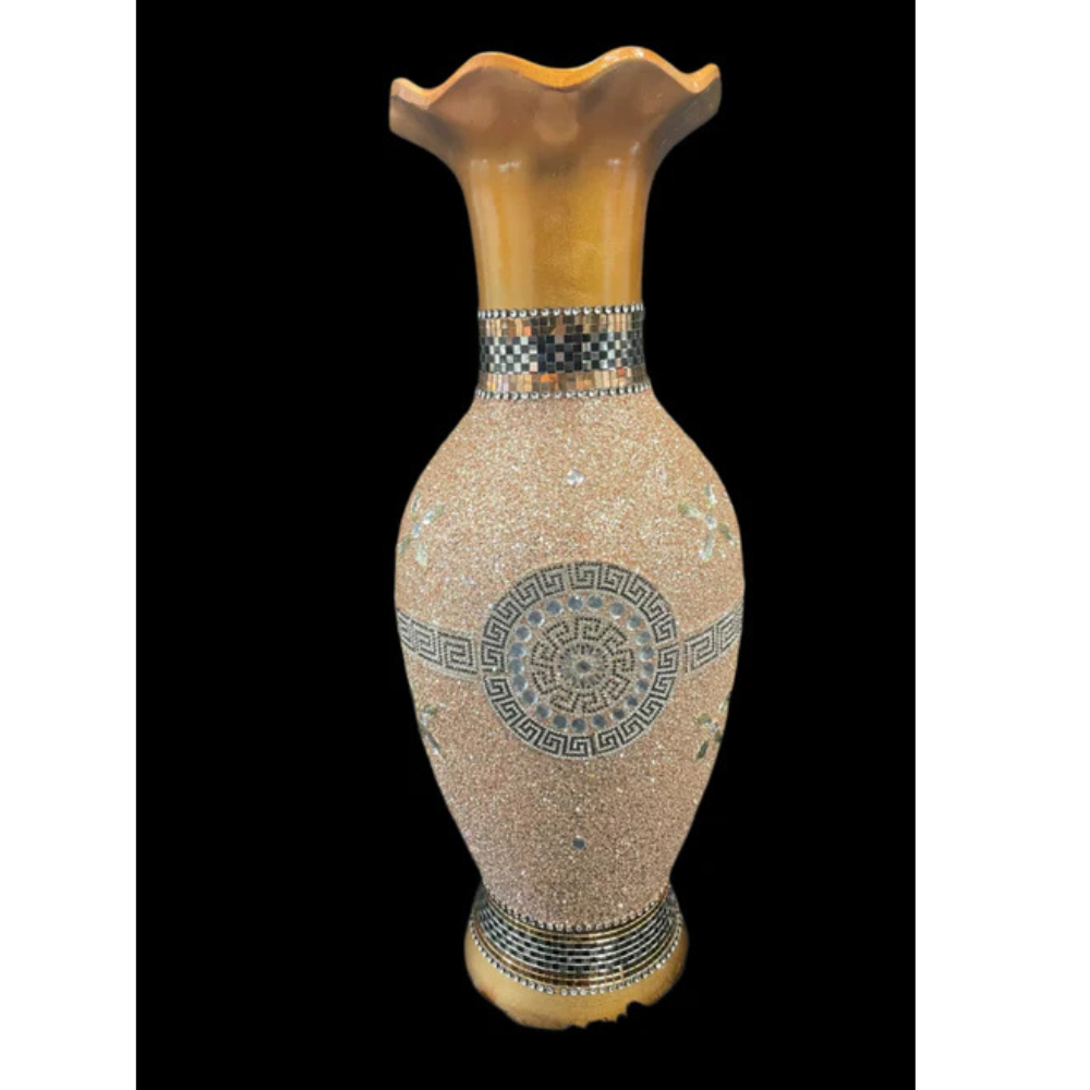 Elegant Vase White Gold 'n Rose Pink