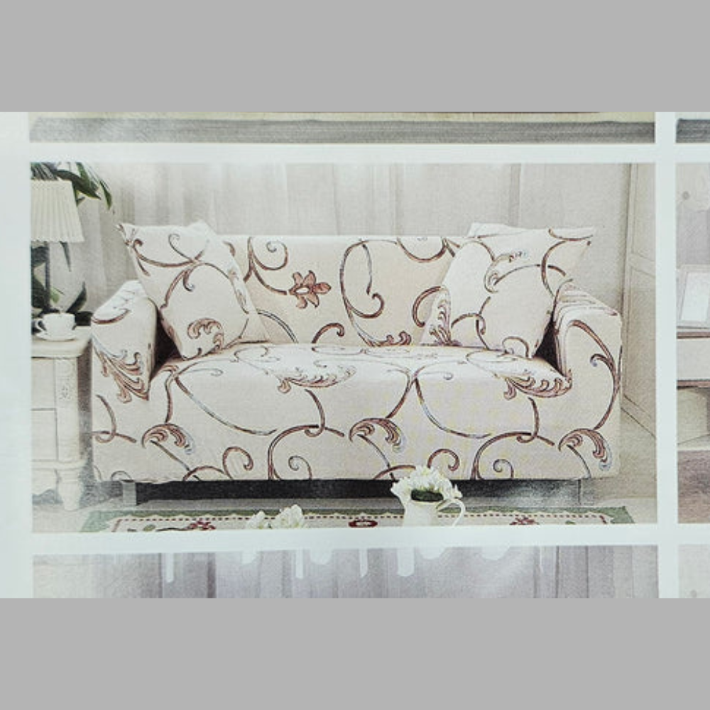Beige Pattern Sofa Cover Type 24
