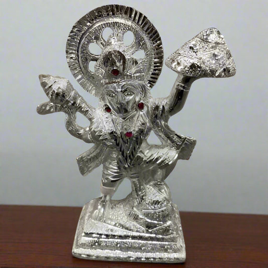 Pahadi Hanuman with Chakra Statue - 11 by 19.5 Inch