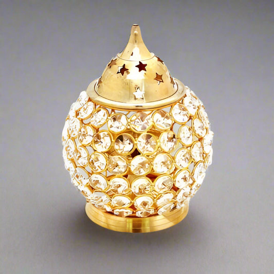 Crystal Deep Diya Oval Shape 15cm