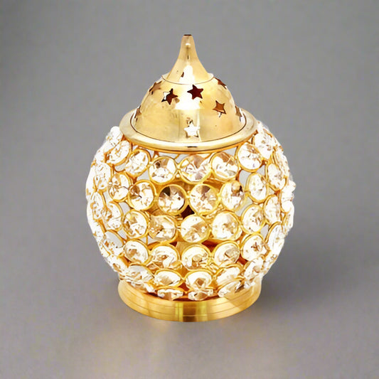 Crystal Deep Diya Oval Shape 25cm