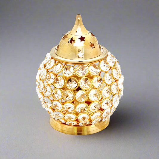 Crystal Deep Diya Oval Shape 13cm