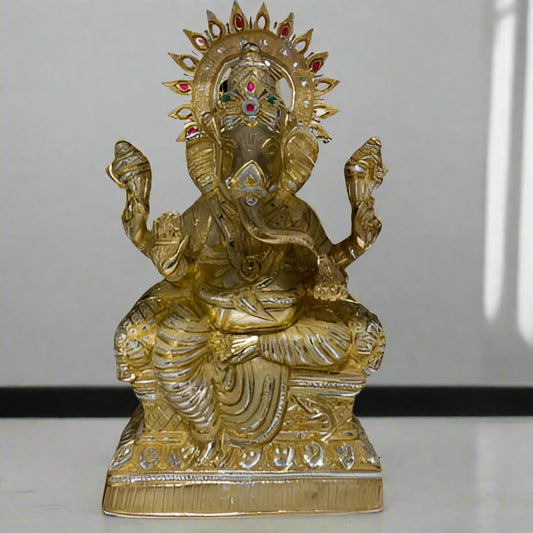 Ganesh Statue Gold and Silver - 28 by 54 cm