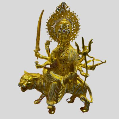 Durga Mata Gold and Silver Statue - 31 by 54 cm