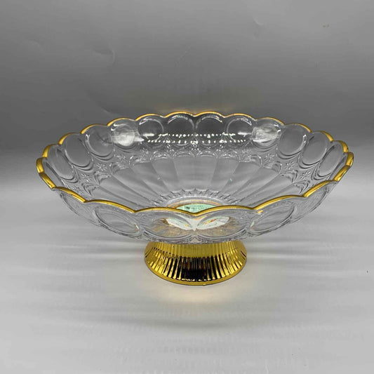 Serving Tray with golden base (Round, Large)