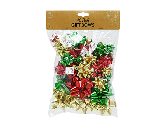 Gift Bows 40pk Christmas Mix
