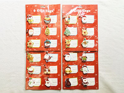 6pc Xmas Sticker Glitter Gift Tag - On Special - XS1018