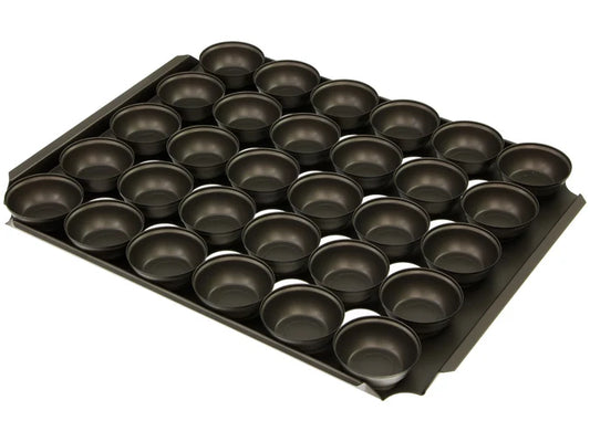18" Pie Baking Tray - 30 Round (6.5x2.5cm) - Self Cutting - Teflon Coated Steel