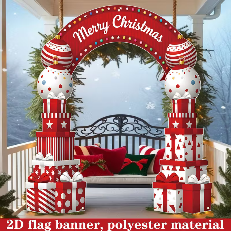 1pc Christmas Party Decoration Banner - 179.83cm x 199.9cm