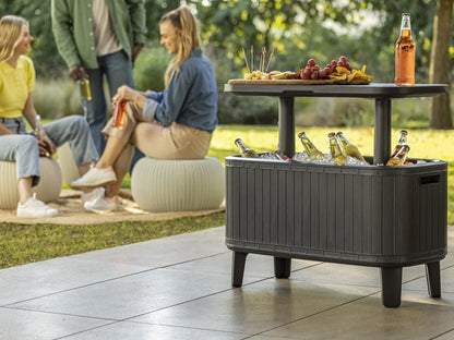 Bevy Bar Wood 2-in–1 Beverage & Snacks Serving Station