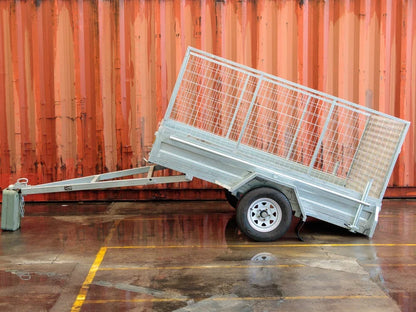 Trailer 8x5 Single Axle Rear Loading Ramp with 900mmH Cage