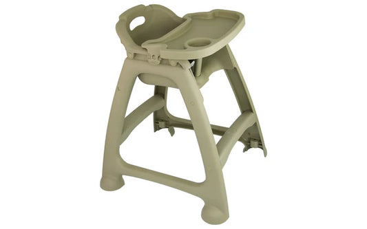 Baby High Chair with Adjustable Dinner Tray - Heavy Duty Plastic Build