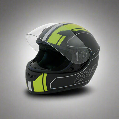 Motorbike Helmet Motorcycle Biker CNELL XS Yellow Racing Stripes