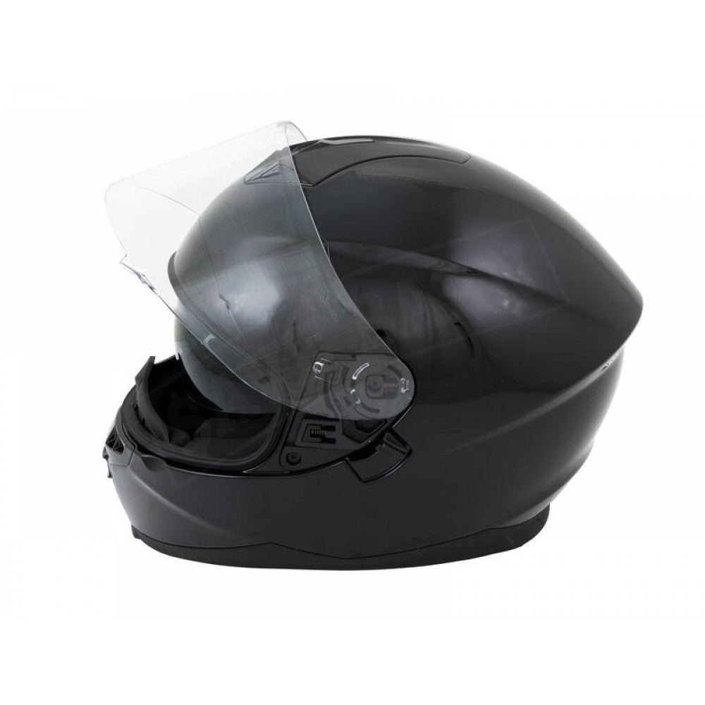 Motorbike Helmet Shiny Black Double Visor M 57-58cm CNELL