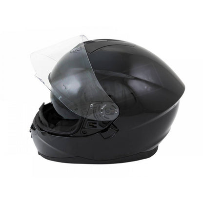 Motorbike Helmet Shiny Black Double Visor M 57-58cm CNELL