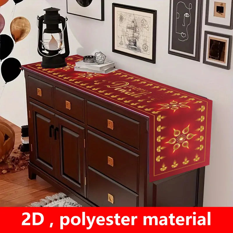 1pc 2D Happy Diwali Festival Tablecloth