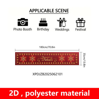 1pc 2D Happy Diwali Festival Tablecloth